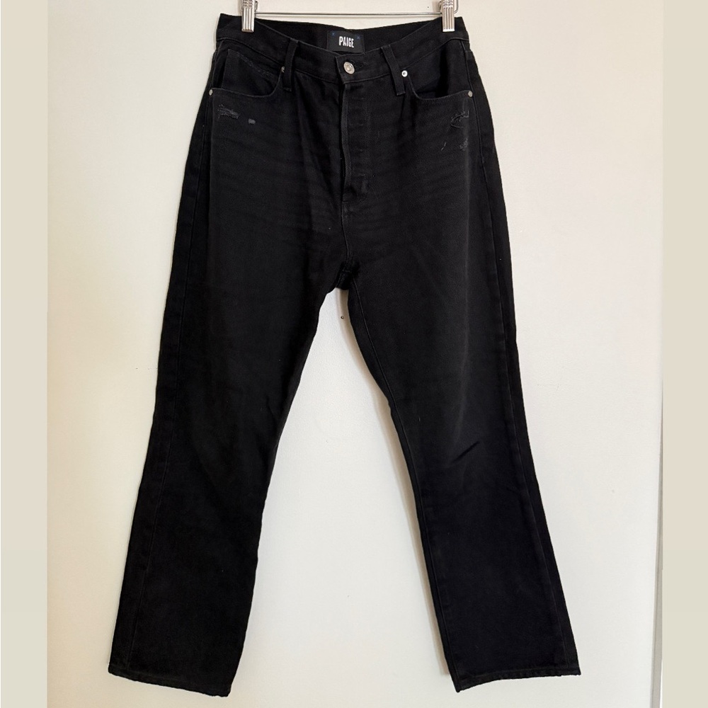 PAIGE Billy Crop Covered Button Fly in Dark Dawn Distressed